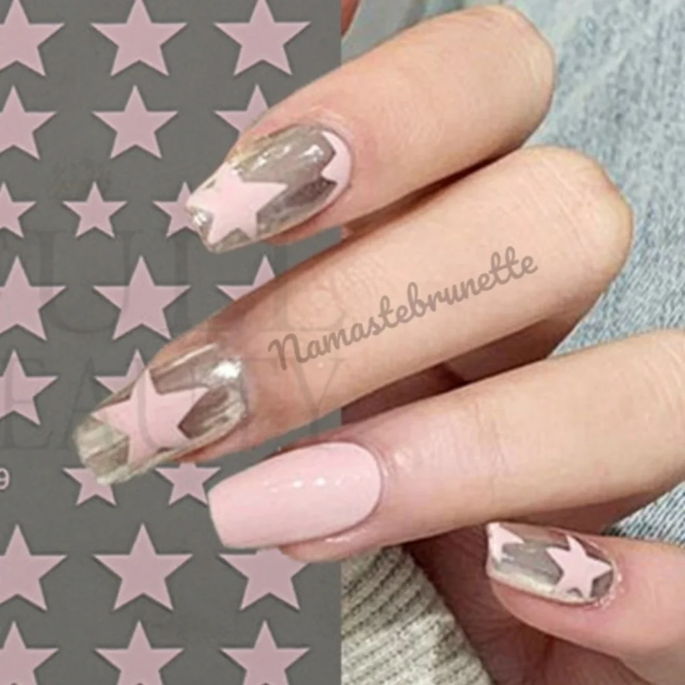 2/$16 Pink Stars Press On Nails